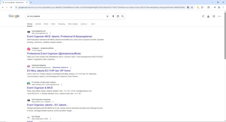 Studi kasus seo - EO Mice Jakarta